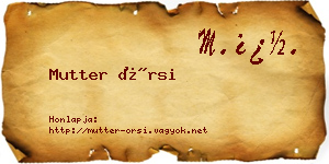 Mutter Örsi névjegykártya